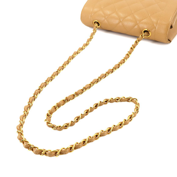 CHANEL Diana Matelasse 22 Chain Shoulder Bag Caviar Skin Beige A01164 Gold Ha... - Picture 5 of 9